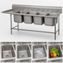 Thumbnail image #3 for Advance Tabco Regaline 4-Compartment Sink with 24-Inch Left-Hand Drainboard, 20 x 28-Inch Bowls, 14-Gauge 304 Stainless Steel