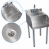 Thumbnail image #3 for BK Resources 18 Inch Freestanding Stainless Steel Underbar Blender Station with Dump Sink and Recessed Step