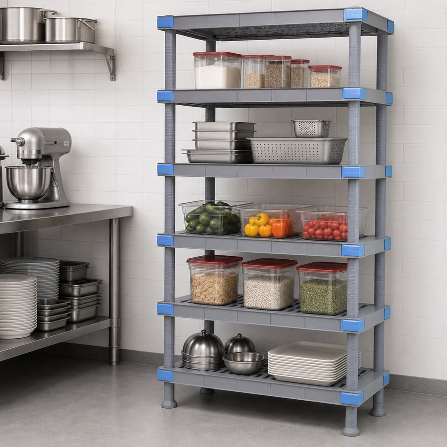Five Open Grid Shelves
