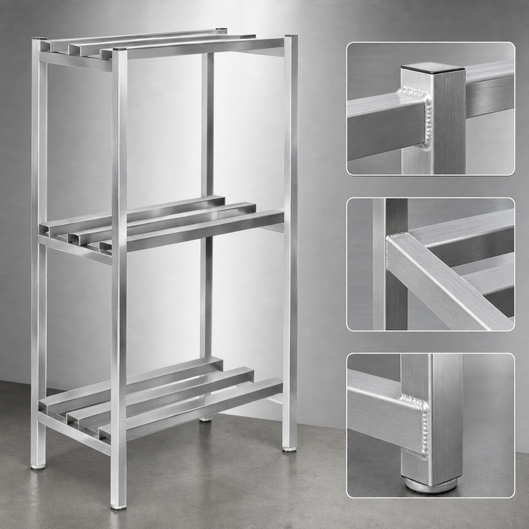 Product image #3 for Lifetime Tough Fully Assembled 3-Shelf Channel Style Aluminum Dunnage Shelving, 60 x 24 x 64 Inches