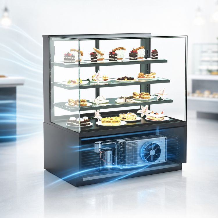 Product image #3 for Structural Concepts Reveal® Freestanding Self-Service Refrigerated Display Case, 71-3/4" W, 3-Tier Glass Shelves