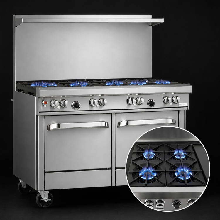 Product image #3 for Southbend Ultimate 48-Inch Gas Restaurant Range with 6 Open Burners, Standard Oven and Cabinet Base