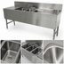 Thumbnail image #3 for Advance Tabco Prestige 3-Compartment Stainless Steel Underbar Sink Unit with Left and Right Drainboards and Deck-Mount Faucet, 72-Inch
