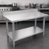 Thumbnail image #3 for Standard Series 30-Inch x 24-Inch 18-Gauge 430 Stainless Steel Work Table with 4-Inch Backsplash and Galvanized Undershelf