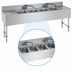 Thumbnail image #3 for Advance Tabco Special Value 96-Inch 4-Compartment Stainless Steel Bar Sink with Dual Drainboards and Splash-Mount Faucets