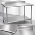 Thumbnail image #3 for Eagle Group Budget Series 60-Inch x 30-Inch 430 Stainless Steel Work Table with Rear Up-Turn and Adjustable Undershelf