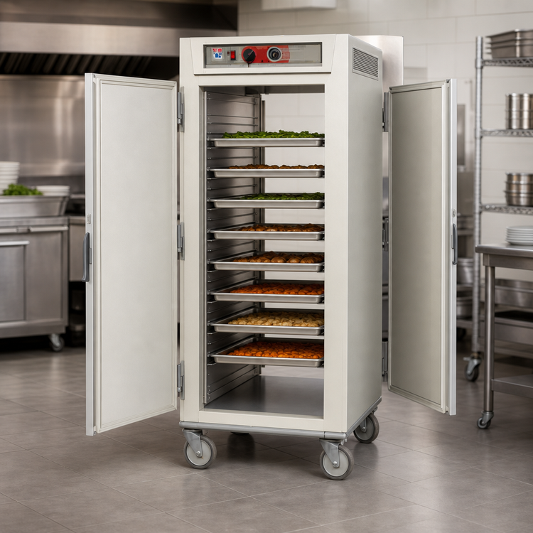 Product image #3 for Metro C5 6 Series Mobile Full Height Pass-Thru Heated Holding Cabinet, Solid Doors, 35 Full-Size Sheet Pan Capacity, 120V