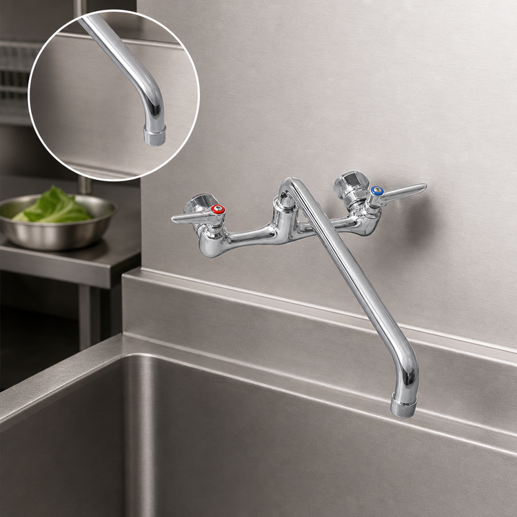 Product image #3 for Eagle Group 12-Inch Splash-Mounted Mixing Faucet with 8-Inch Centers and Swing Nozzle