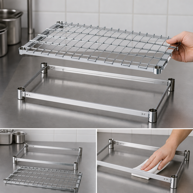 Product image #3 for Metro Super Erecta Chrome Wire Dunnage Shelf, 24 x 18 Inches