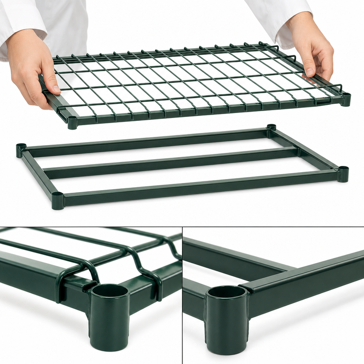 Product image #3 for Metro Super Erecta 36" x 24" Lift-Off Wire Dunnage Shelf with Metroseal 3 Finish
