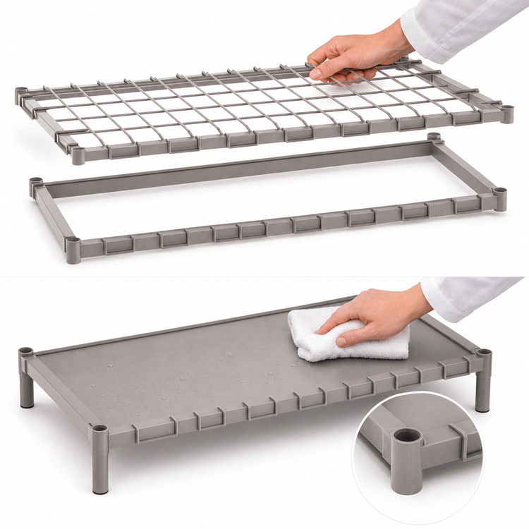 Product image #3 for Metro Super Erecta 42" x 24" Wire Deck Dunnage Shelf, Metroseal Gray Epoxy-Coated, 1,300 lb Capacity