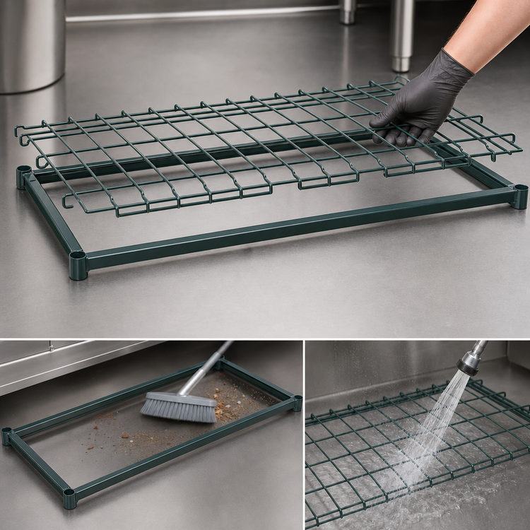 Product image #3 for Metro Super Erecta 42 Inch x 24 Inch Wire Mat Dunnage Shelf, 1300 lb. Capacity, Metroseal 3 Epoxy Coated