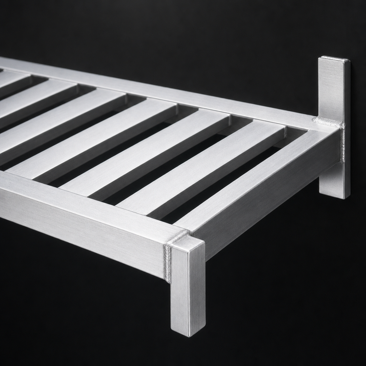Product image #4 for New Age Adjust-A-Shelf T-Bar Series Wall-Mounted Aluminum Shelf, 54"W x 20"D, 1500 lb. Capacity