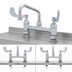 Thumbnail image #3 for T&S Brass Double Pantry Deck-Mount Mixing Faucet with 10-Inch Swing Nozzle and Adjustable 8-Inch Centers