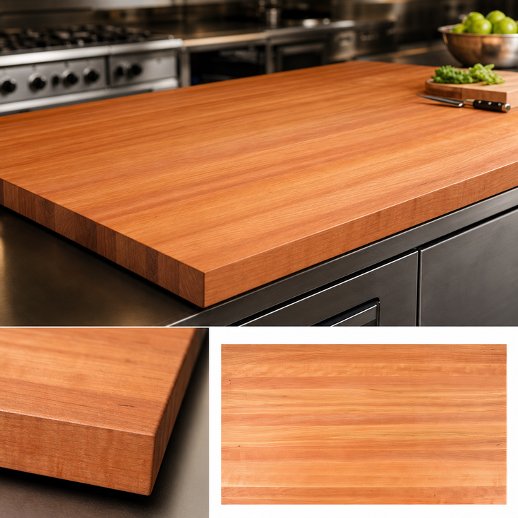 Product image #3 for Boos Block American Cherry Edge Grain Kitchen Countertop, 108 x 42 x 2-1/4 Inch, Varnique Finish