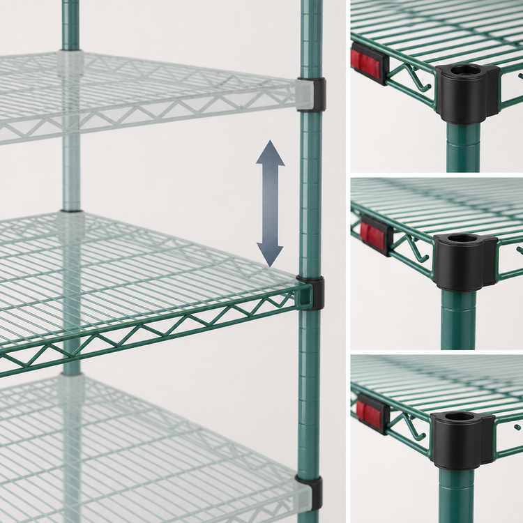 Product image #3 for EagleGard QA2472E-X 72" x 24" Quad-Adjust Wire Shelf