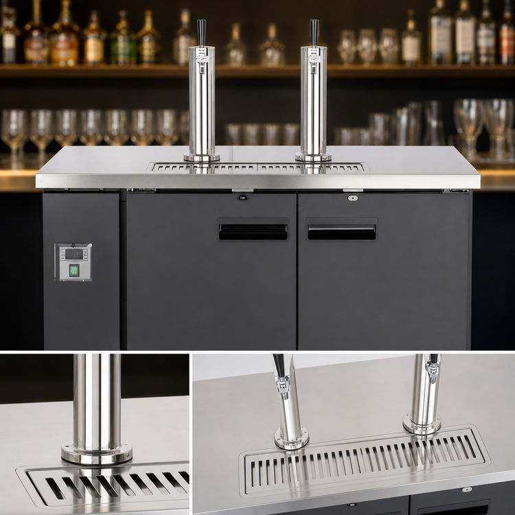 Product image #3 for Maxx Cold X-Series Dual Tower 2-Tap Beer Dispenser / Keg Cooler, 2-Keg Capacity, Black/Stainless Steel