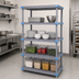 Thumbnail image #3 for Millenia 4-Shelf Polymer Stationary Starter Shelving Unit, 36W x 24D x 86H, Gray