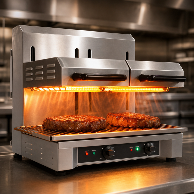 Product image #3 for Omcan Quartz Adjustable Double Countertop Electric Salamander Broiler, 23.3-Inch Wide