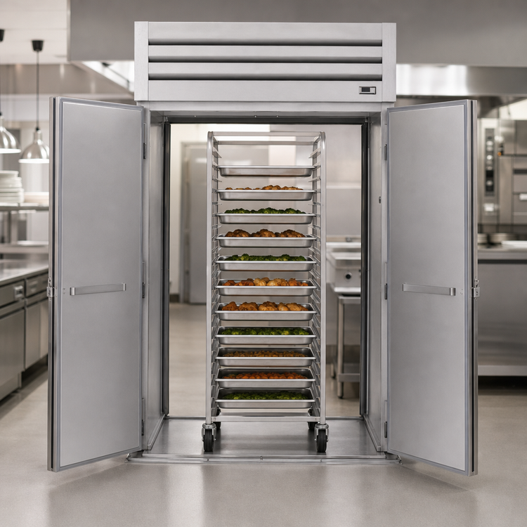Product image #3 for True SPEC SERIES Roll-Thru 2-Section Heated Holding Cabinet with Dual Front & Rear Solid Swing Doors