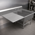 Thumbnail image #3 for John Boos Pro-Bowl 2-Compartment Platter Sink with Left Drainboard, 16/300 Stainless Steel