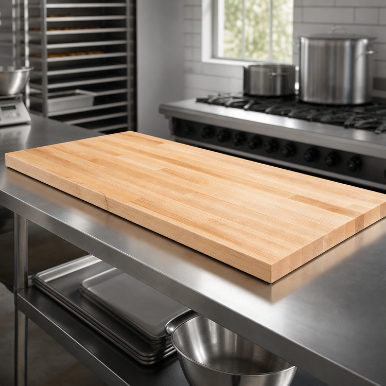 Product image #3 for John Boos Northern Hard Rock Maple Edge Grain Flat Top Bakers' Table Top, 84 x 24 x 2-1/4 Inch