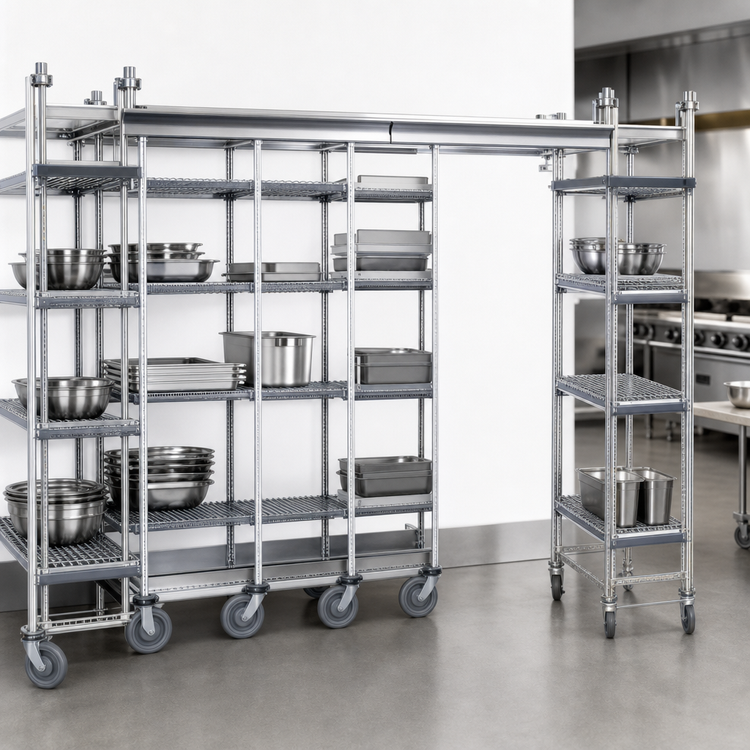 Product image #3 for Metro TOP-TRACK 14-Foot Chrome Track Set for MetroMax and Super Erecta Shelving