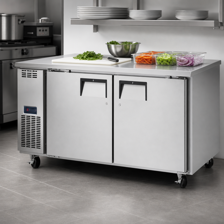 Product image #3 for Everest Refrigeration ETWF2 Two-Section Undercounter/Worktop Freezer, 18 Cu. Ft., Self-Contained Side-Mounted Refrigeration, 115V