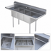 Thumbnail image #3 for 3-Compartment Stainless Steel Sink with Left and Right Drainboards, 60 Inch W x 19-1/2 Inch D x 44-1/4 Inch H