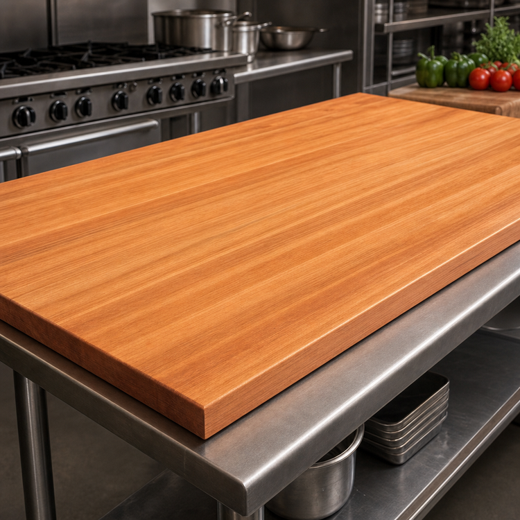 Product image #3 for John Boos Boos Block 96-Inch x 30-Inch x 2-1/4-Inch Edge Grain American Cherry Kitchen Countertop, Varnique Finish