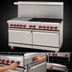 Thumbnail image #3 for American Range 60-Inch Gas Restaurant Range with 24-Inch Left Griddle, 6 Open Burners, and 2 Standard Ovens