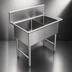 Thumbnail image #3 for Steel Works Stainless 2-Compartment 18-Gauge 304 Stainless Steel Commercial Sink with Legs and No Drainboard