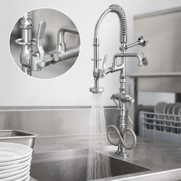 Product image #3 for T&S Brass Mini Pre-Rinse Unit, Deck Mount, with Low-Flow Spray Valve and 8-Inch Swing Nozzle