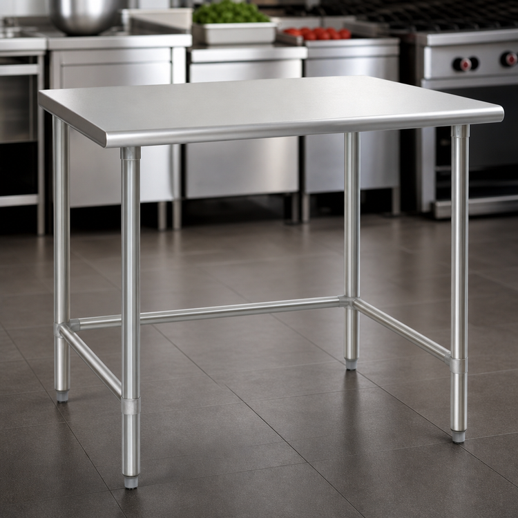 Product image #3 for Eagle Deluxe Series 30 x 30 Stainless Steel Flat Top Work Table with Tubular Base