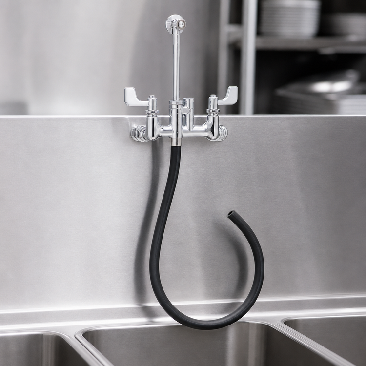 Product image #3 for T&S Brass Splash-Mounted Service Sink Mixing Faucet with 8" Adjustable Centers