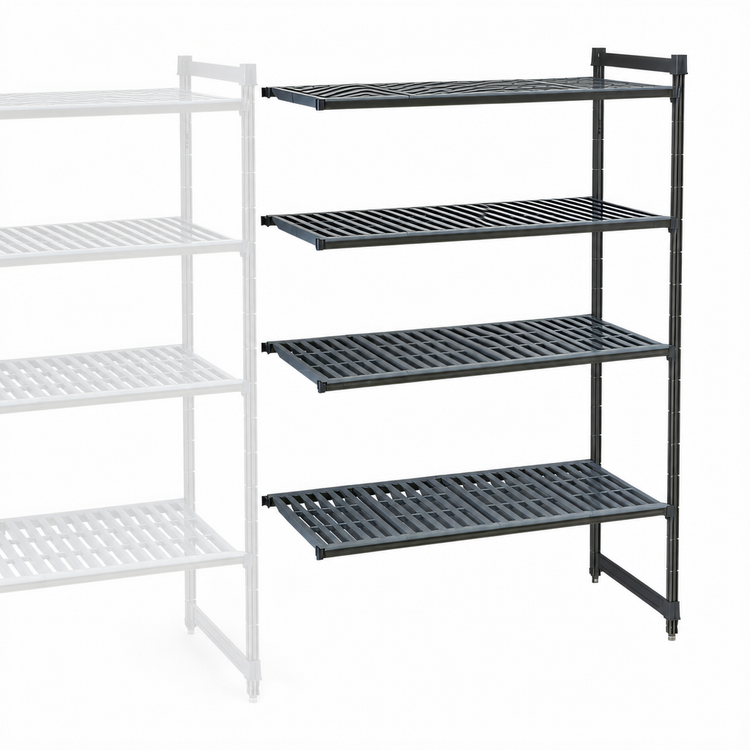 Product image #3 for Cambro Camshelving Basics Plus 5-Shelf Louvered Add-On Shelving Unit, 21 x 48 x 84 Inches, Brushed Graphite
