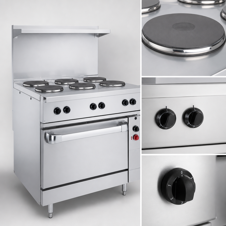 Product image #4 for Vulcan 36-Inch Electric Restaurant Range with 2 French Plates, 24-Inch Griddle, and Standard Oversized Oven
