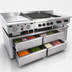 Thumbnail image #3 for Wolf Achiever 84-Inch Two-Section Self-Contained Refrigerated Drawer Base with 4 Drawers