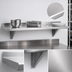 Thumbnail image #3 for Advance Tabco Wall-Mounted Stainless Steel Shelf, 132W x 15D, 18 Gauge 430 Stainless Steel
