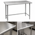 Thumbnail image #3 for Omcan USA 48 Inch x 24 Inch 18-Gauge Stainless Steel Flat Top Work Table with Open Base