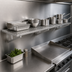Thumbnail image #3 for Advance Tabco Heavy Duty Slotted Stainless Steel Cook Line Wall Shelf, 120 x 21 Inches