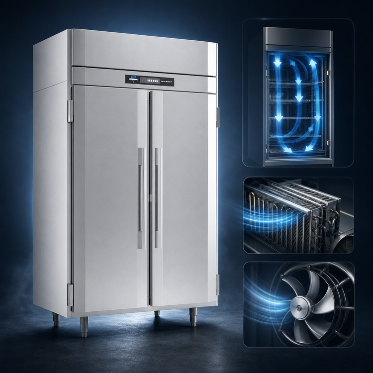 Product image #3 for Victory UltraSpec™ Two-Section Reach-In Freezer, 44.57 Cu. Ft., Standard Depth, Self-Contained, Top-Mounted, Solid Doors