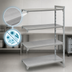 Thumbnail image #4 for Cambro Camshelving Premium 4-Shelf Solid Polymer Add-On Shelving Unit, 24 x 60 x 84 Inches, Speckled Gray