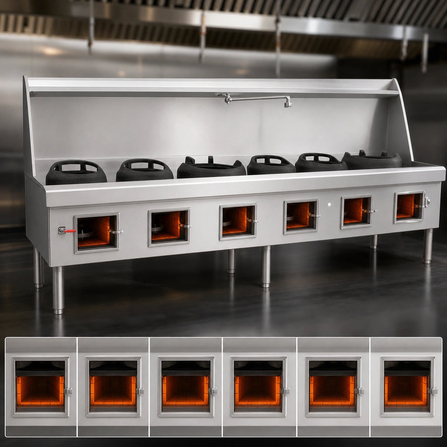 Six Cast Iron Brick-Lined Chambers