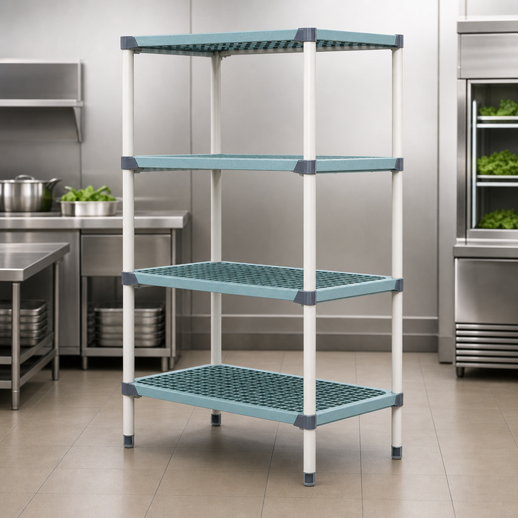 Product image #3 for MetroMax i 4-Shelf Open Grid All-Polymer Starter Shelving Unit, 36W x 24D x 63H