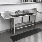 Thumbnail image #3 for Eagle Group Spec-Master FN2060-3-36-14/3 3-Compartment Stainless Steel Sink, 138 in W, 14-Gauge Top, Left/Right 36 in Drainboards