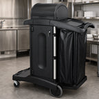 Thumbnail image #4 for Rubbermaid Commercial Products 1861427 High-Security Executive Janitorial Cleaning Cart, Black, Locking Hood and Doors, 7.25 Cu. Ft.