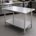 Thumbnail image #3 for Thunder Group 72-Inch x 24-Inch 18-Gauge 430 Stainless Steel Flat Top Work Table with Adjustable Undershelf