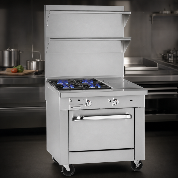 Product image #3 for Southbend Platinum 36-Inch Heavy Duty Modular Natural Gas Range with 4 Open Burners and 12-Inch Hot Top
