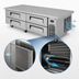 Thumbnail image #3 for Turbo Air Super Deluxe 78-Inch Extended Top Chef Base Refrigerator, 4-Drawer, Self-Contained Side-Mounted